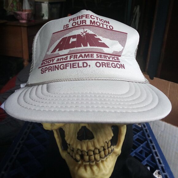 Deadstock Vintage Acme Body & Frame Service Rope Snap Trucker Hat Cap - Picture 1 of 8